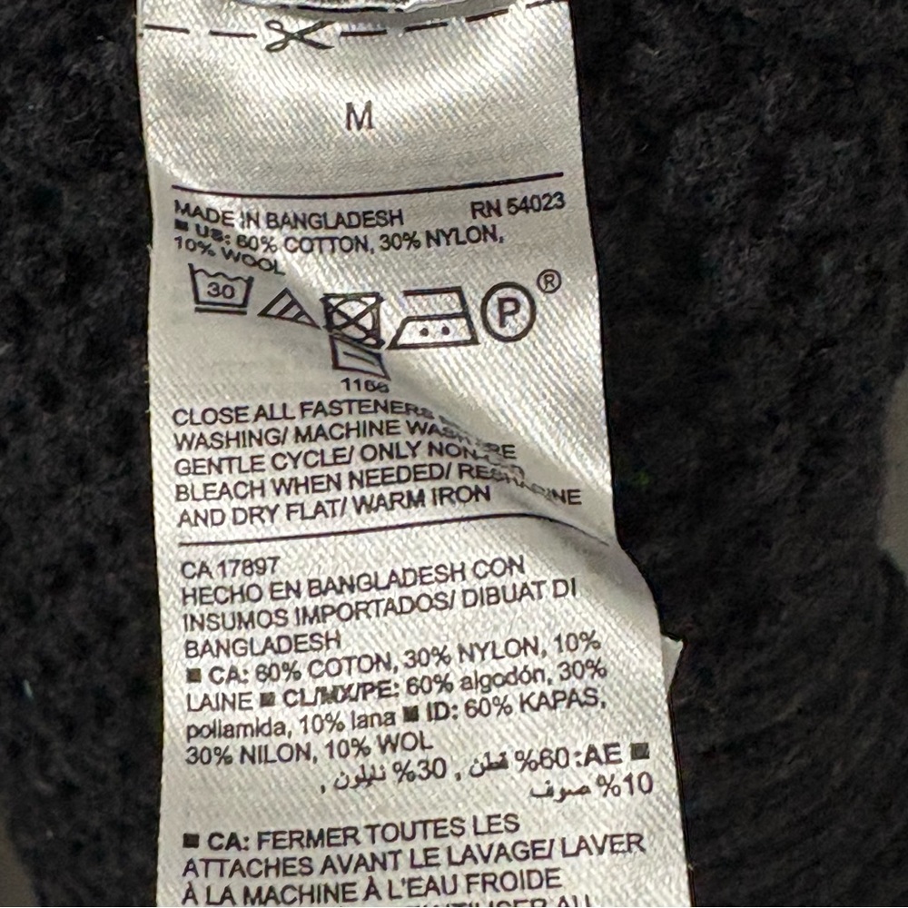 Old Navy Cotton Wool Blend Dark Gray Knit Sweater Cardigan Sz M - Picture 4 of 4